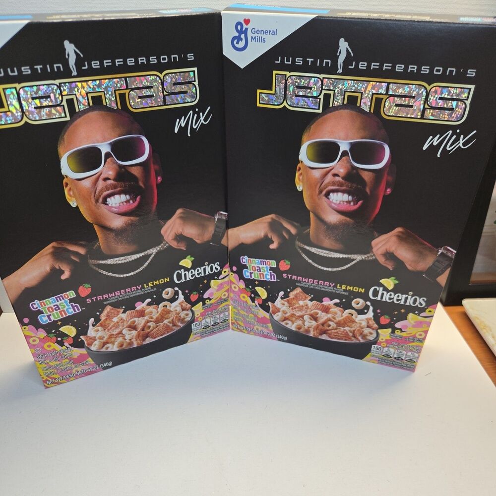 Justin Jefferson’s Jettas Mix Cereal Two 12 oz. Boxes Minnesota Vikings LTD ED